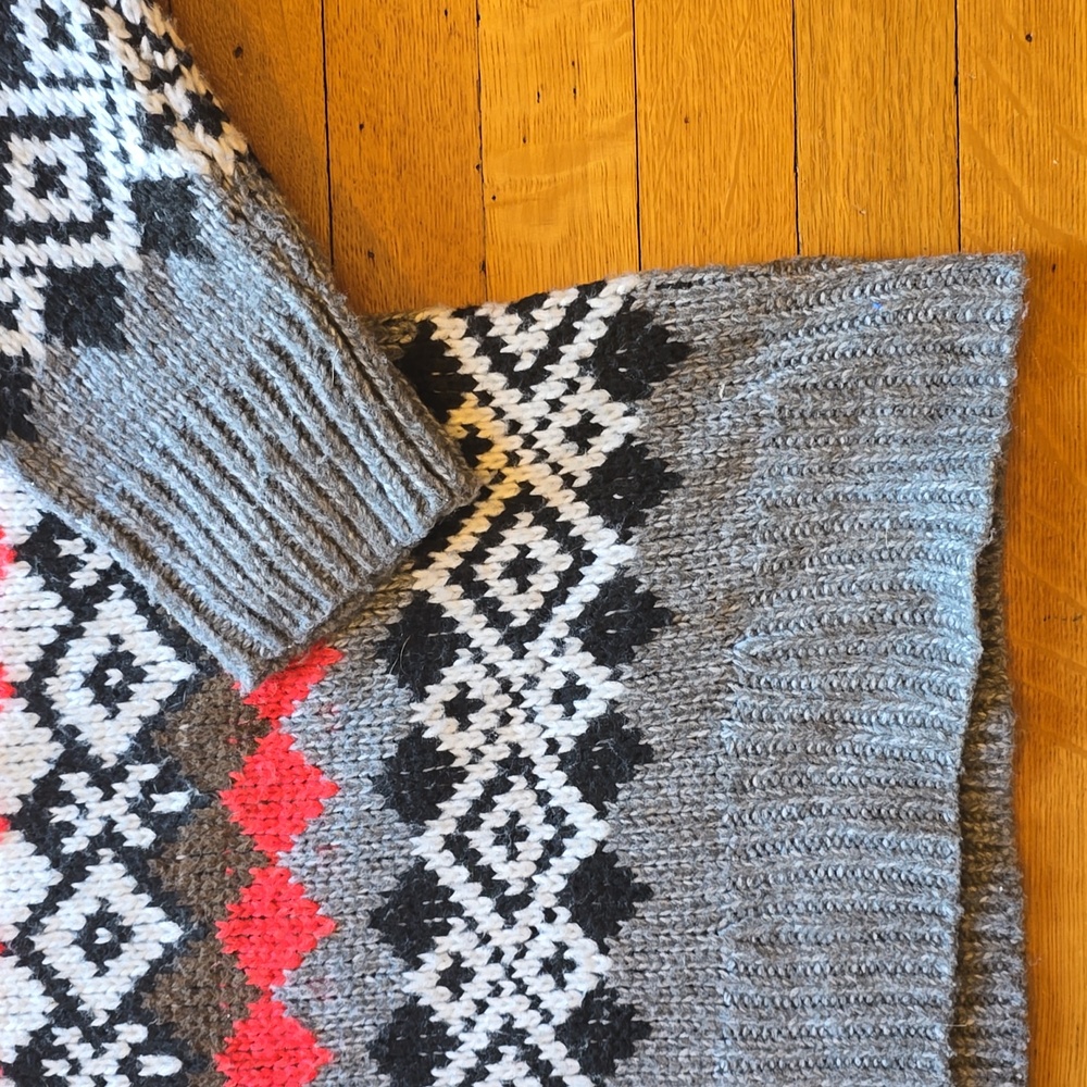 RD Style Conscious, Fair Isle Crewneck Sweater, Red/Black/White/Gray, VGUC, L - Picture 11 of 14